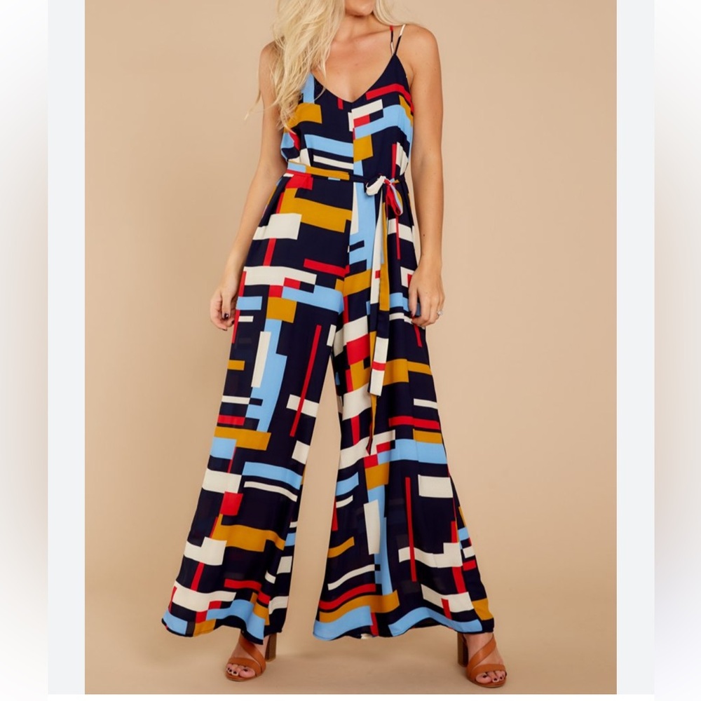 Red Dress Aura boutique jumpsuit wide leg S